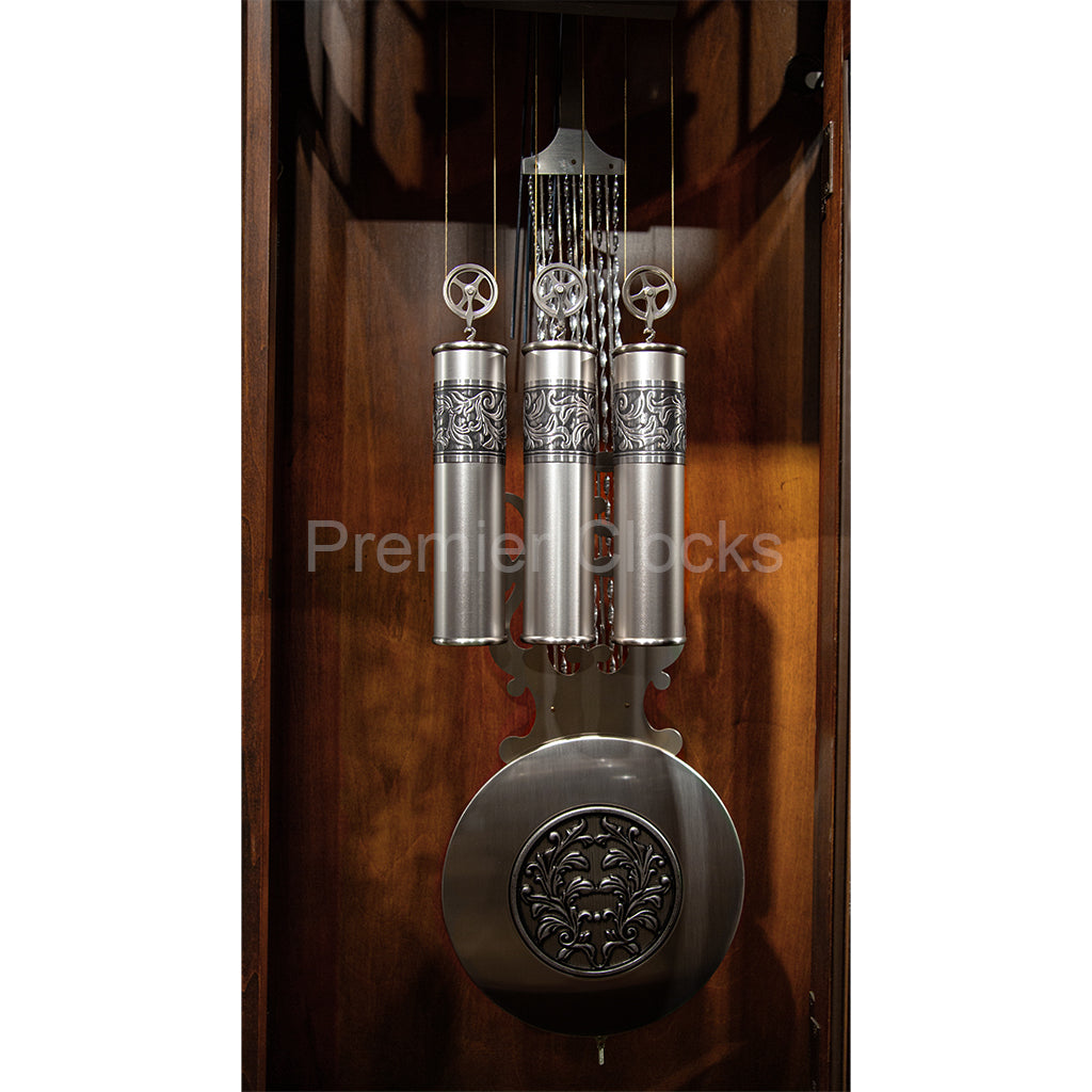 Howard Miller Coolidge Grandfather Clock 611132 real photo of the pendulum and weights - Premier Clocks