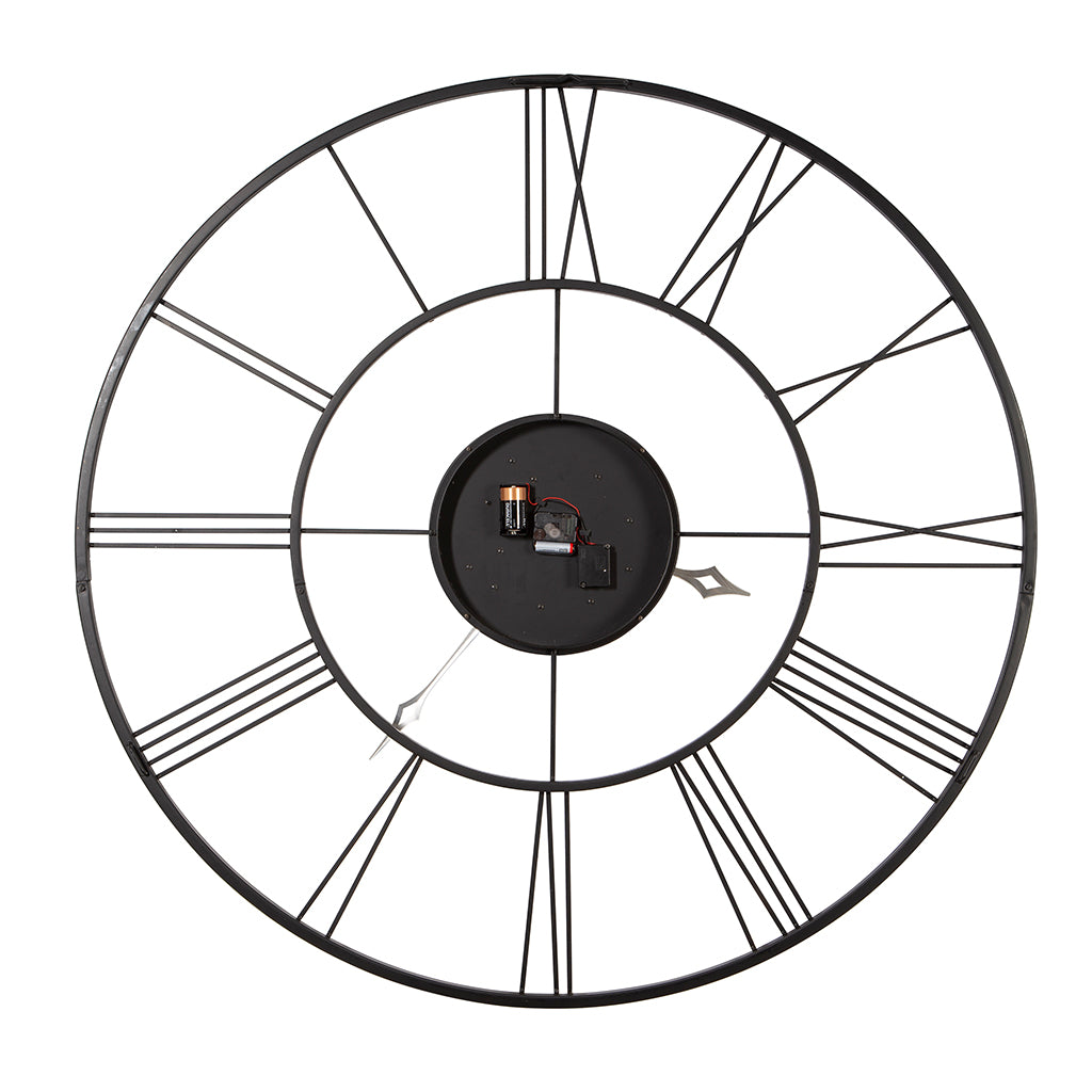 Howard Miller Dakota Oversized Wall Clock 625807 back showing battery-operated movement - Premier Clocks