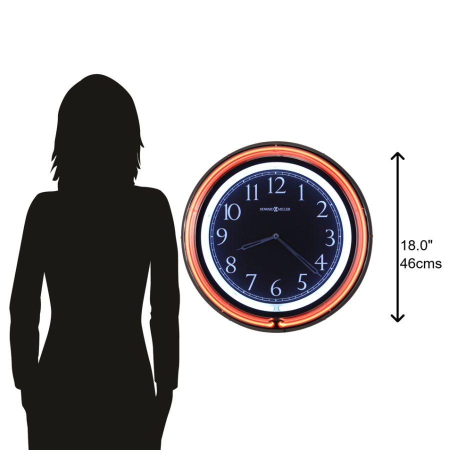 Howard Miller Galleria Neon Wall Clock 625751 scale - Premier Clocks