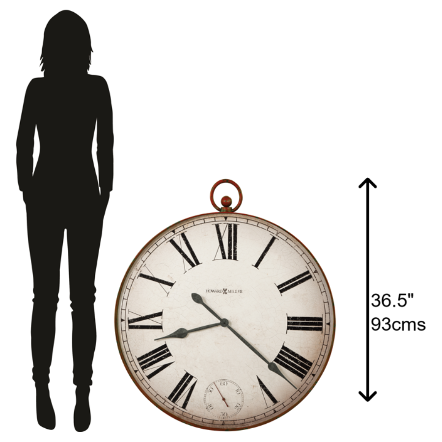 Howard Miller Gallery Pocket Watch II Wall Clock 625647 scale - Premier Clocks