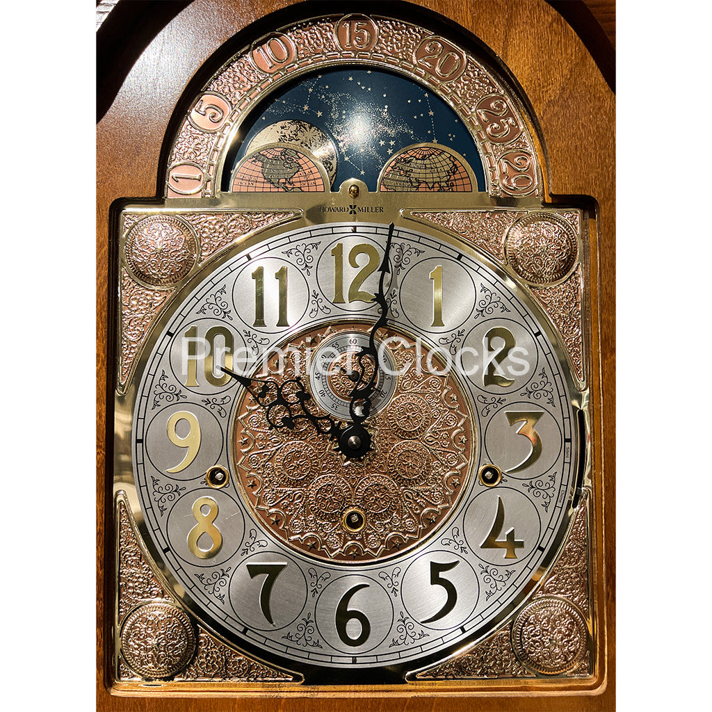 Howard Miller Gavin Grandfather Clock 610985 real photo of the dial - Premier Clocks