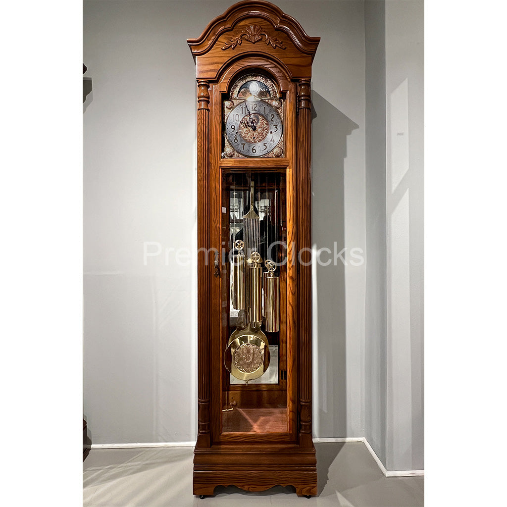 Howard Miller Gavin Grandfather Clock 610985 real photo of the clock front in the interior decor - Premier Clocks