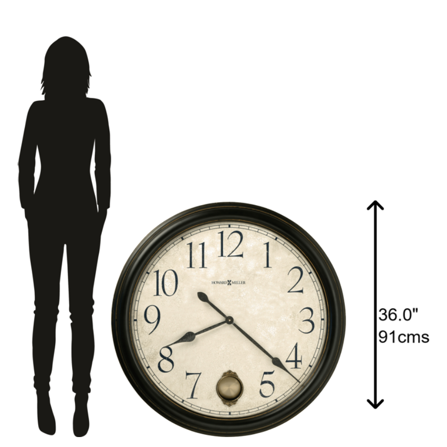 Howard Miller Glenwood Falls Wall Clock 625444 scale - Premier Clocks