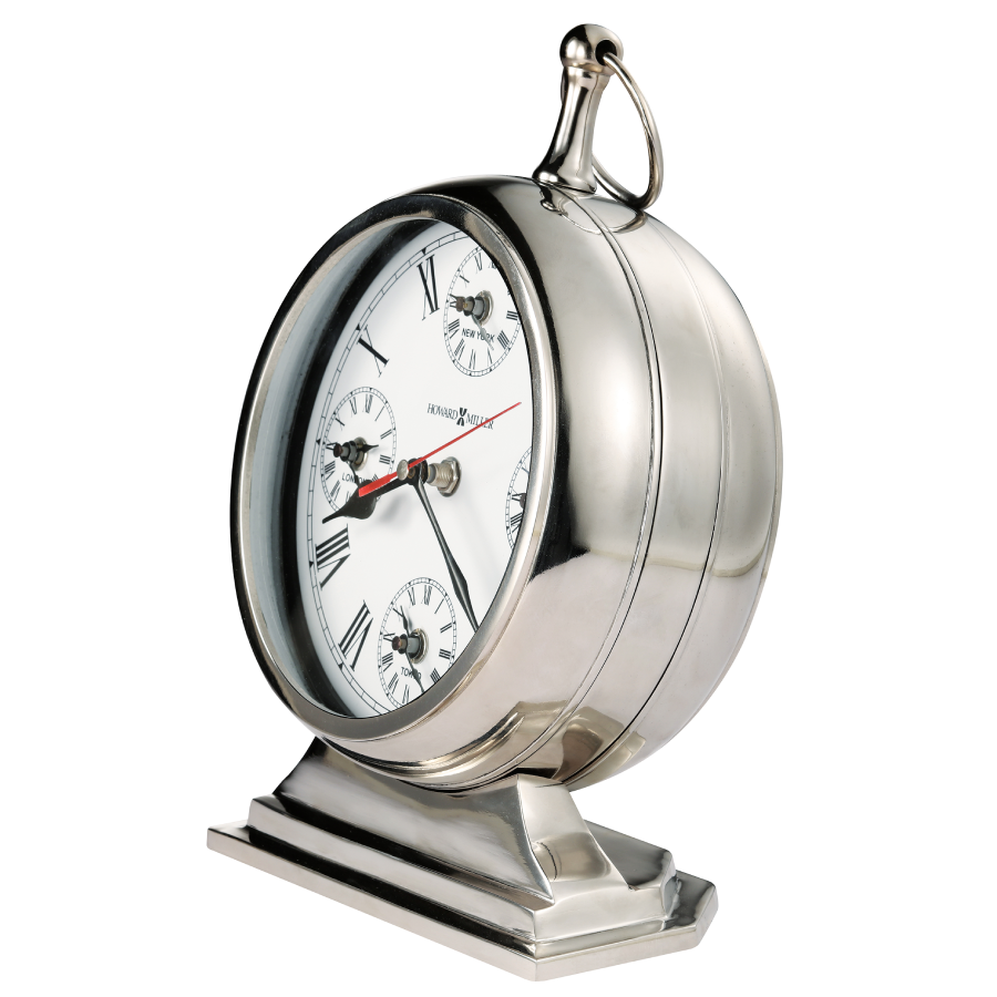 Howard Miller Global Time Mantel Clock 635212 side - Premier Clocks