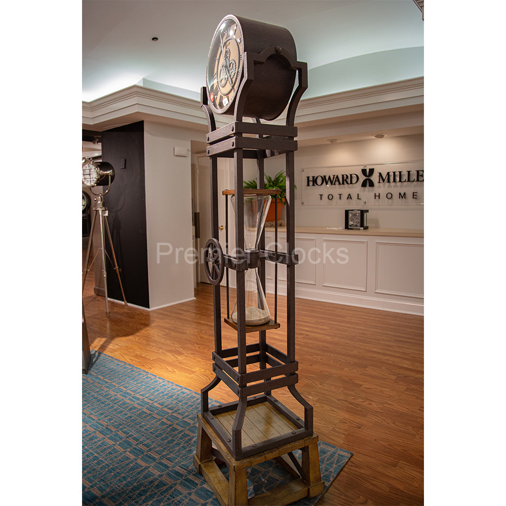 Howard Miller Hourglass Floor Clock 615074 real photo of the side - Premier Clocks