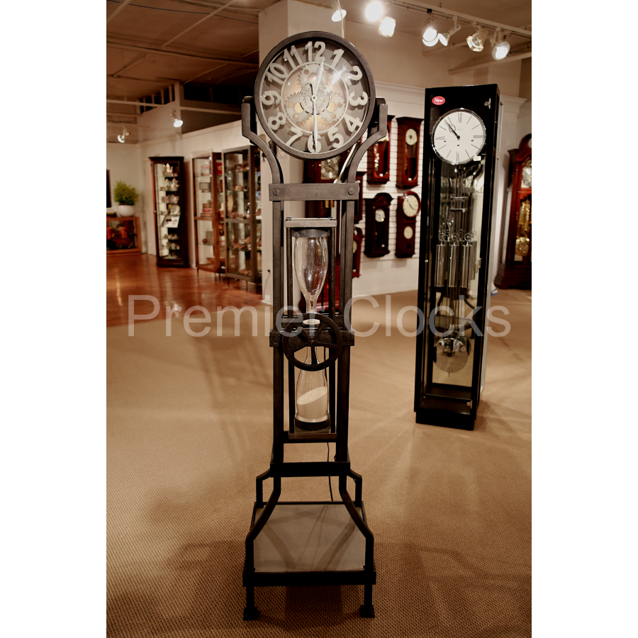 Howard Miller Hourglass III Floor Clock 615116 real photo front - Premier Clocks