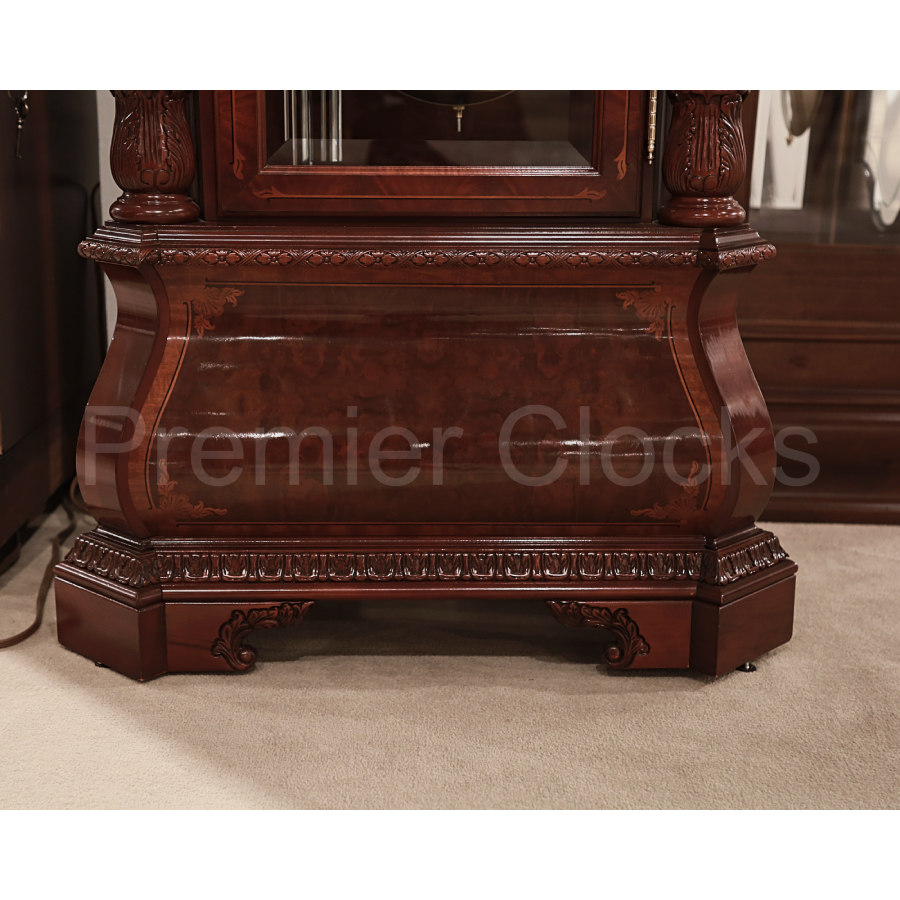 Howard Miller J.H. Miller Grandfather Clock 611030 real photo of the carved base - Premier Clocks