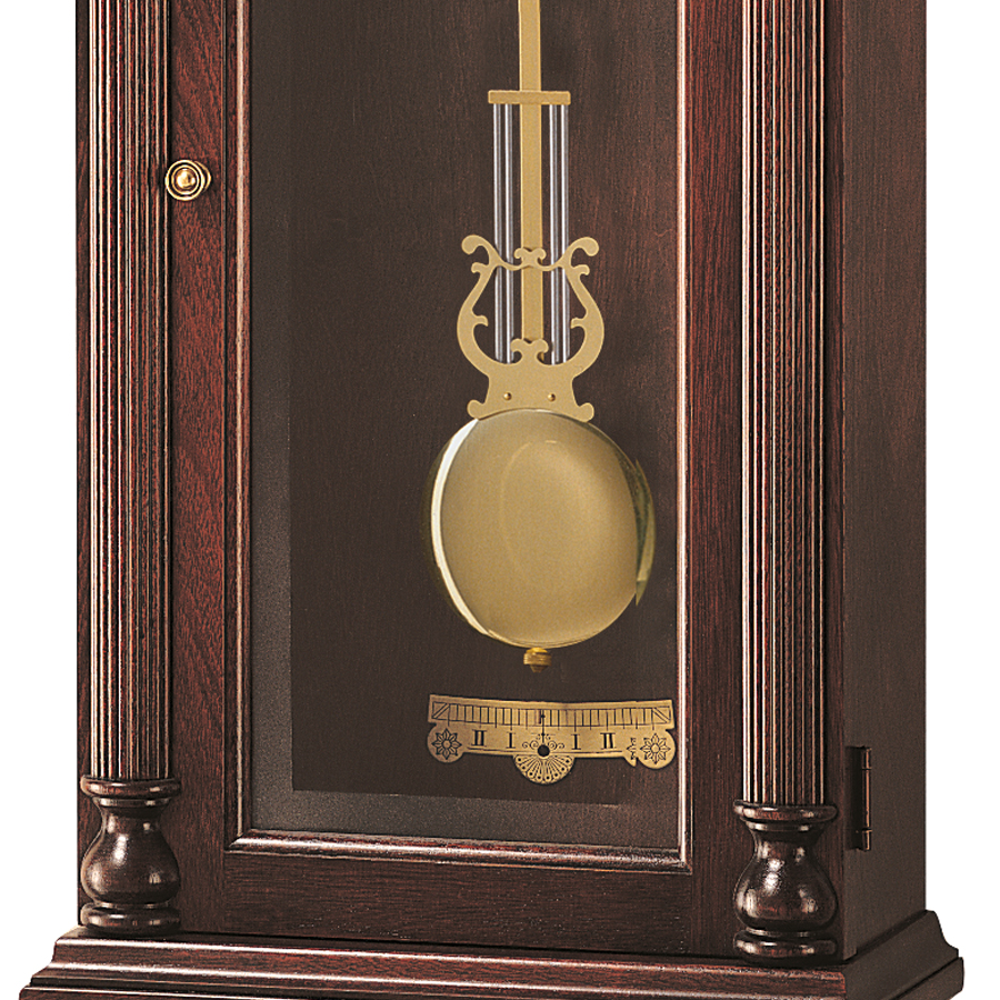 Howard Miller Jennison Wall Clock 612221 pendulum and case carving details - Premier Clocks