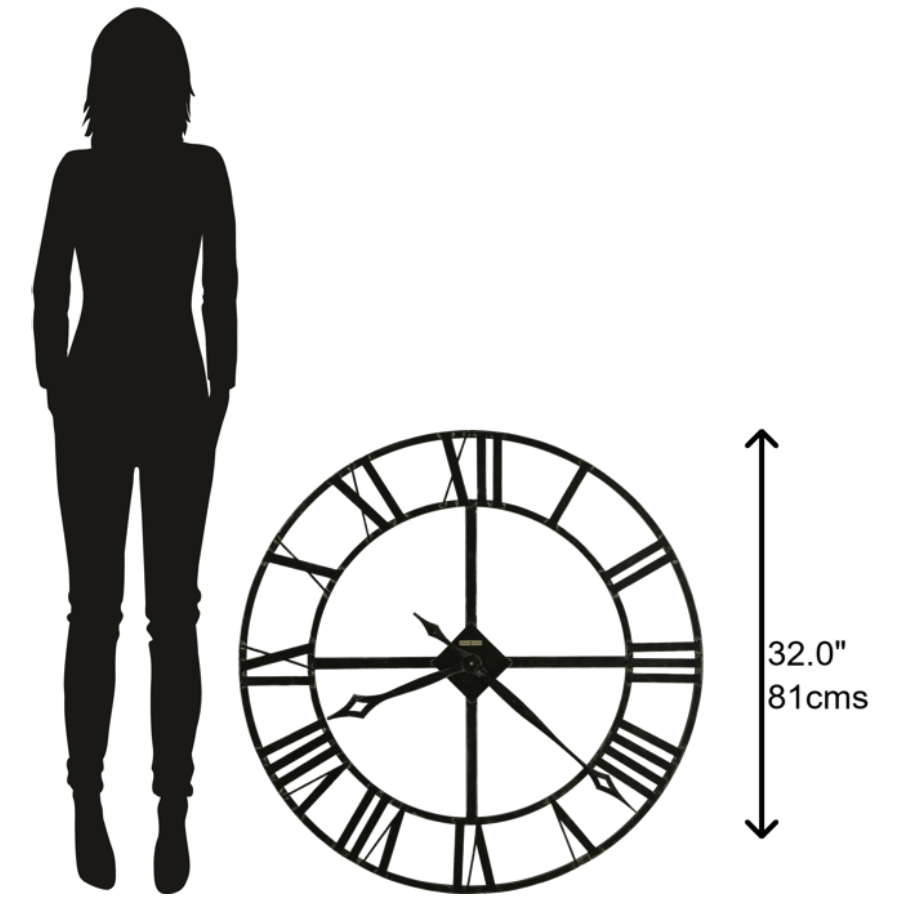 Howard Miller Lacy Wall Clock 625372 scale - Premier Clocks