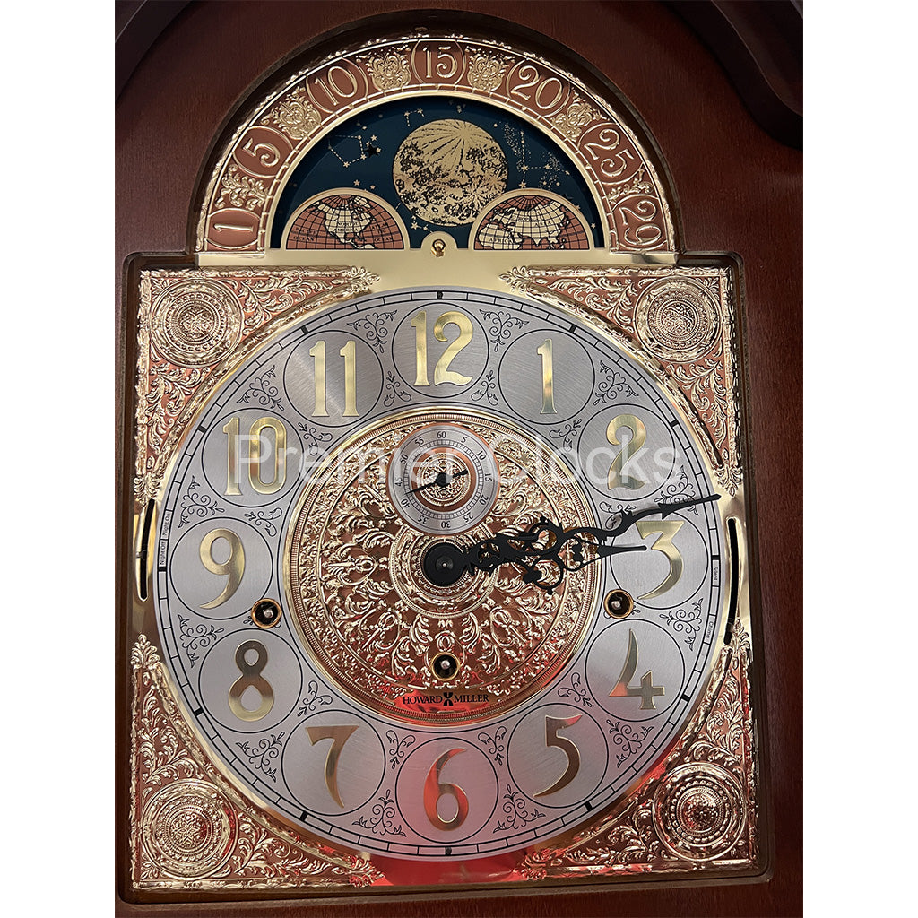 Howard Miller Langston Grandfather Clock 611017 real photo of the dial - Premier Clocks