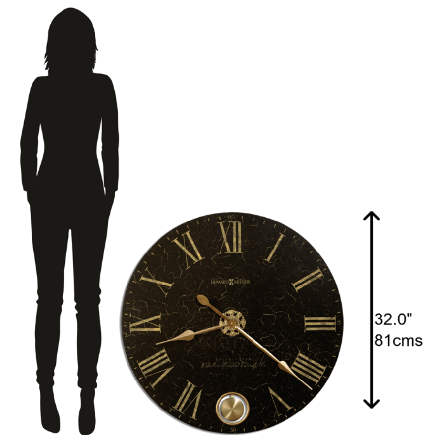 Howard Miller London Night Wall Clock 620474 scale - Premier Clocks