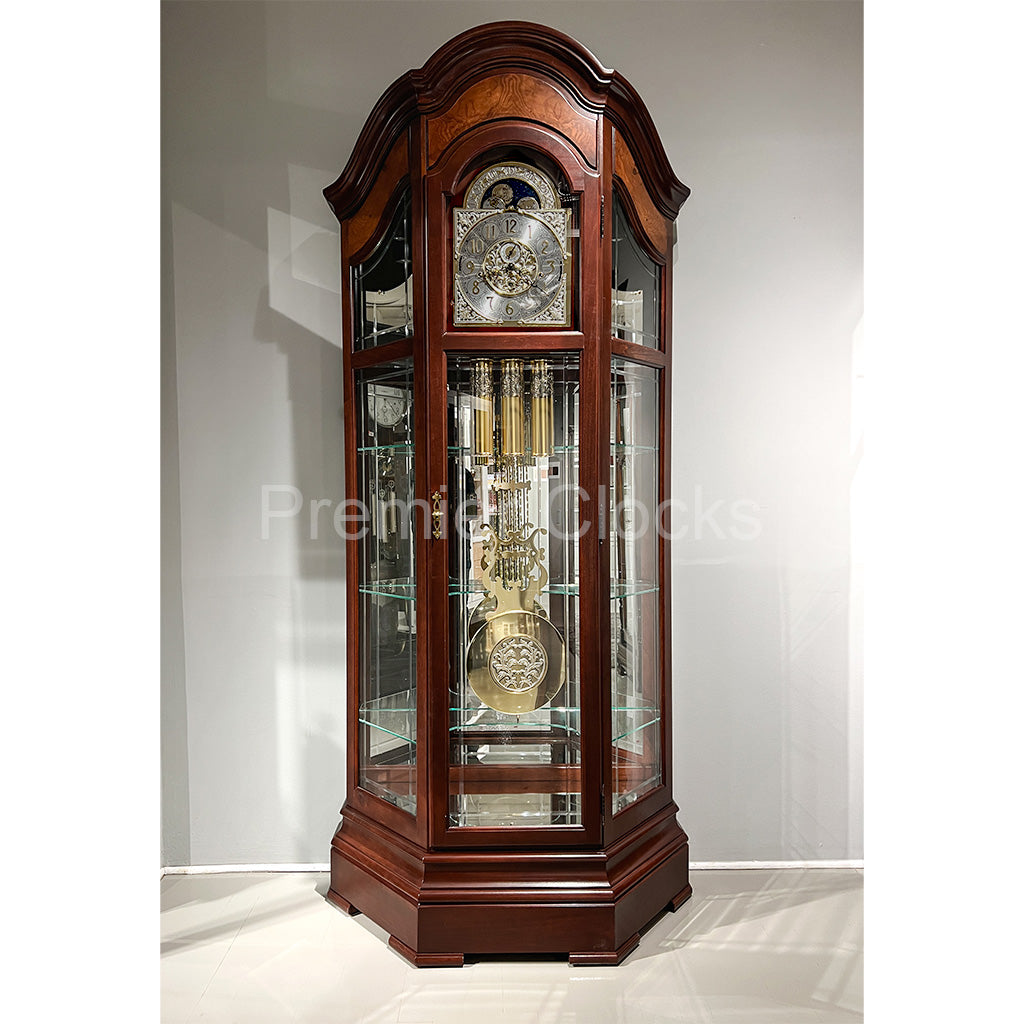 Howard Miller Majestic II Curio Grandfather Clock 610939 real photo of the front - Premier Clocks