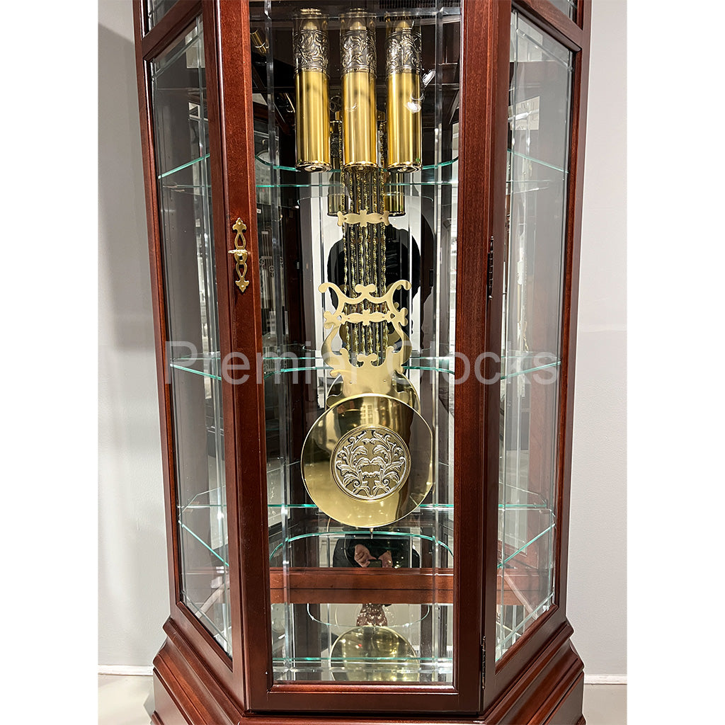Howard Miller Majestic II Curio Grandfather Clock 610939 real photo of the locking door - Premier Clocks