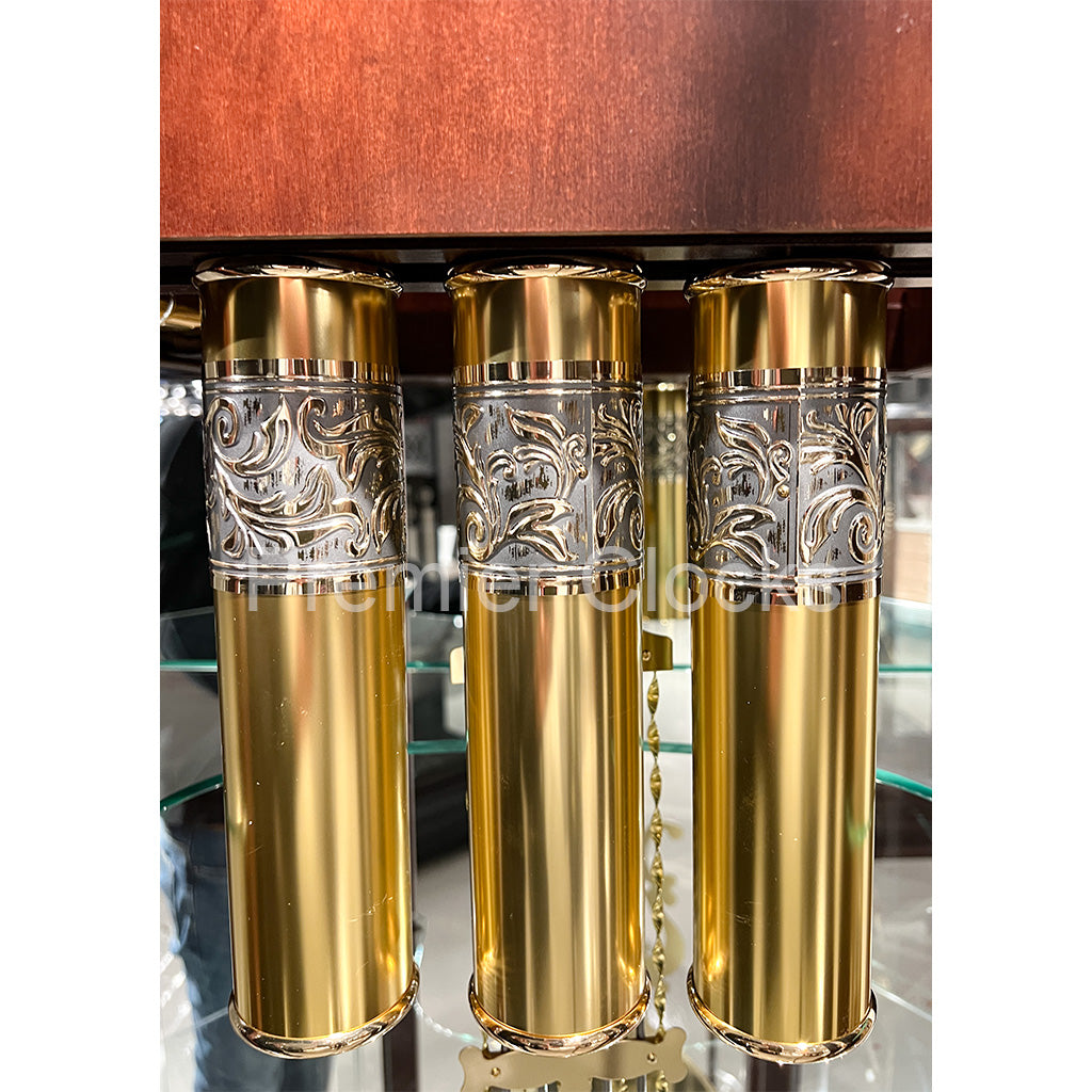 Howard Miller Majestic II Curio Grandfather Clock 610939 real photo of the weights - Premier Clocks