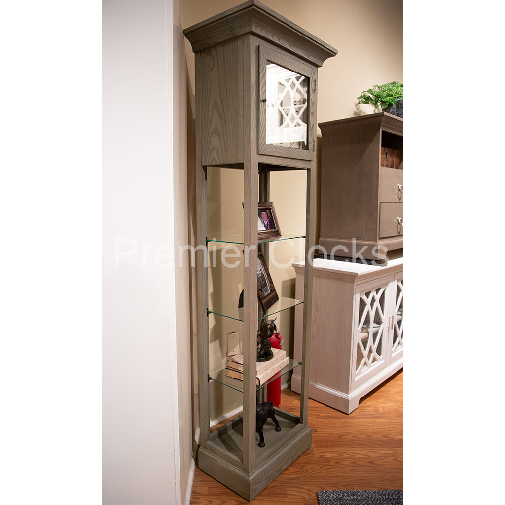 Howard Miller Marcella Curio Floor Clock 611296 real photo of the side - Premier Clocks