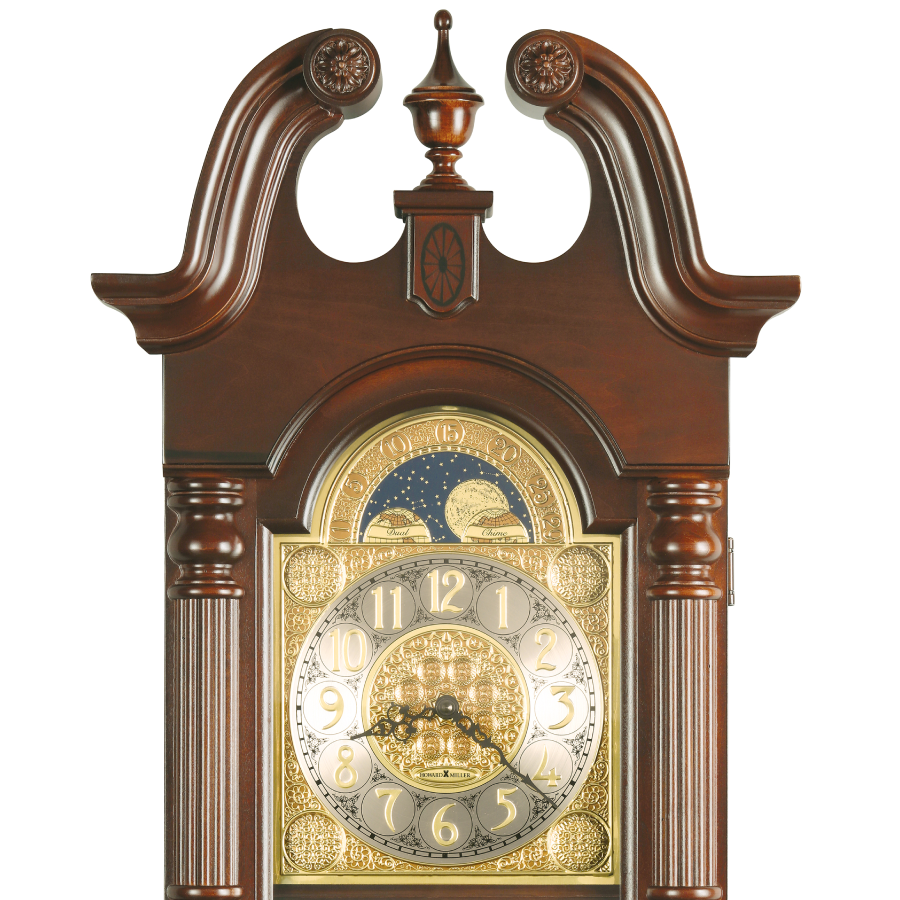 Howard Miller Maxwell Wall Clock 620226 split pediment and dial with Roman numerals - Premier Clocks