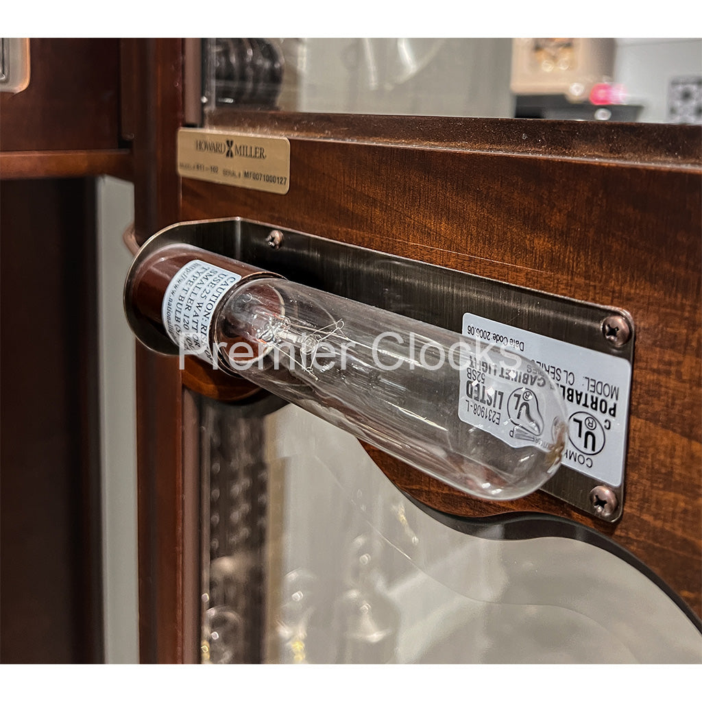 Howard Miller Neilson Grandfather Clock 611102 real photo of the inside door - Premier Clocks