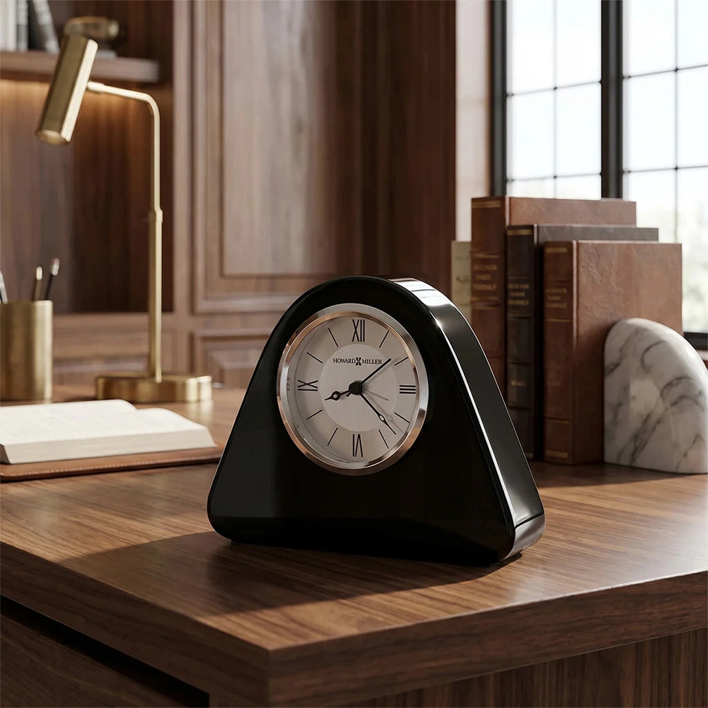 Howard Miller Noir Peak Table Clock 645847 in interior design - Premier Clocks