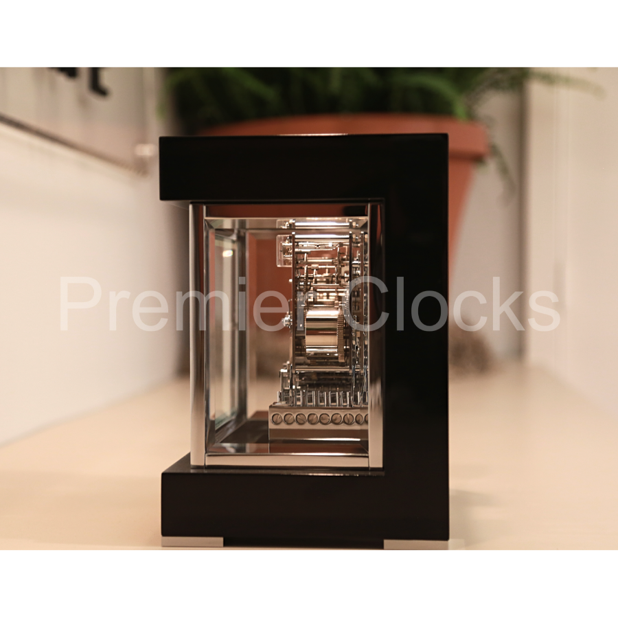 Howard Miller Park Avenue Mantel Clock 630270 real photo of a clock side with visible mechanical movement - Premier Clocks