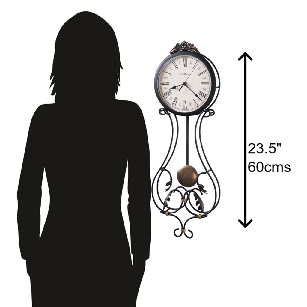 Howard Miller Paulina Wall Clock 625296 scale - Premier Clocks