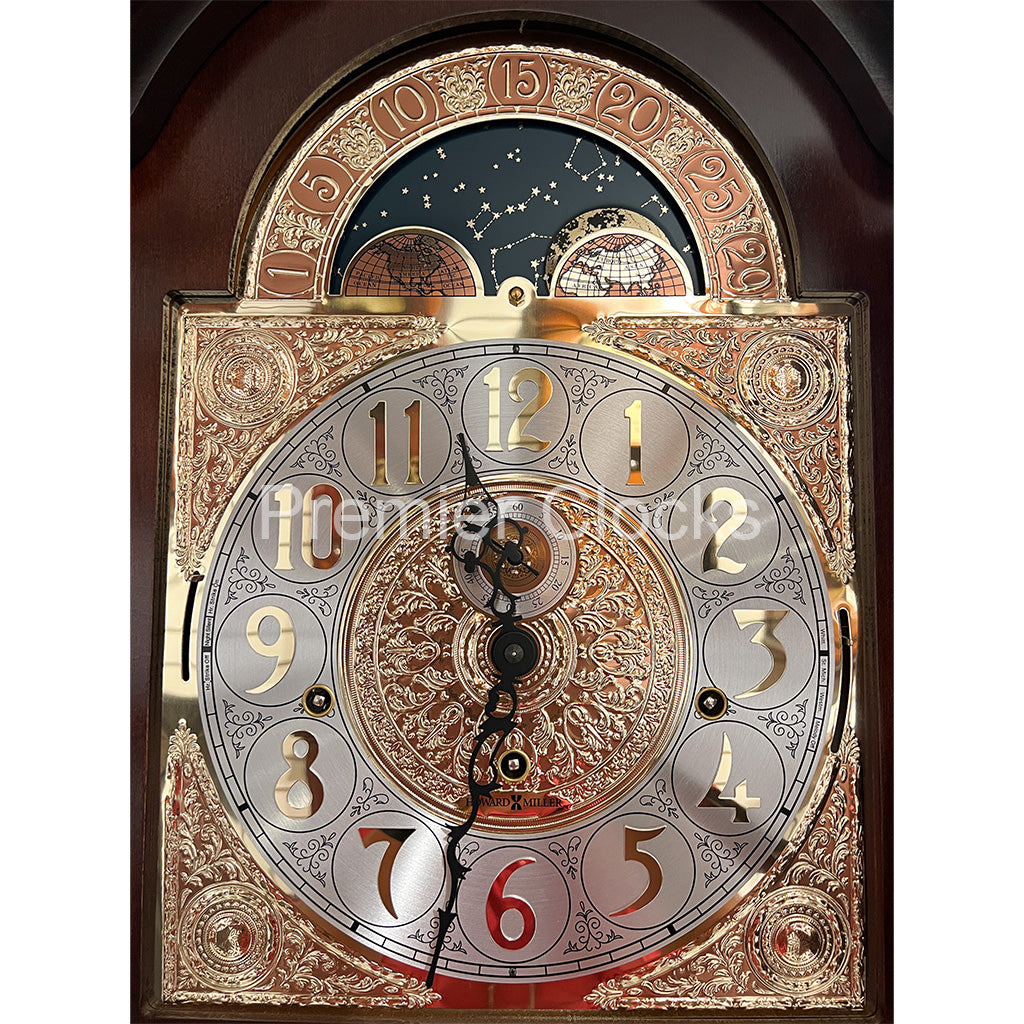 Howard Miller Robinson Grandfather Clock 611042 real photo of the dial - Premier Clocks