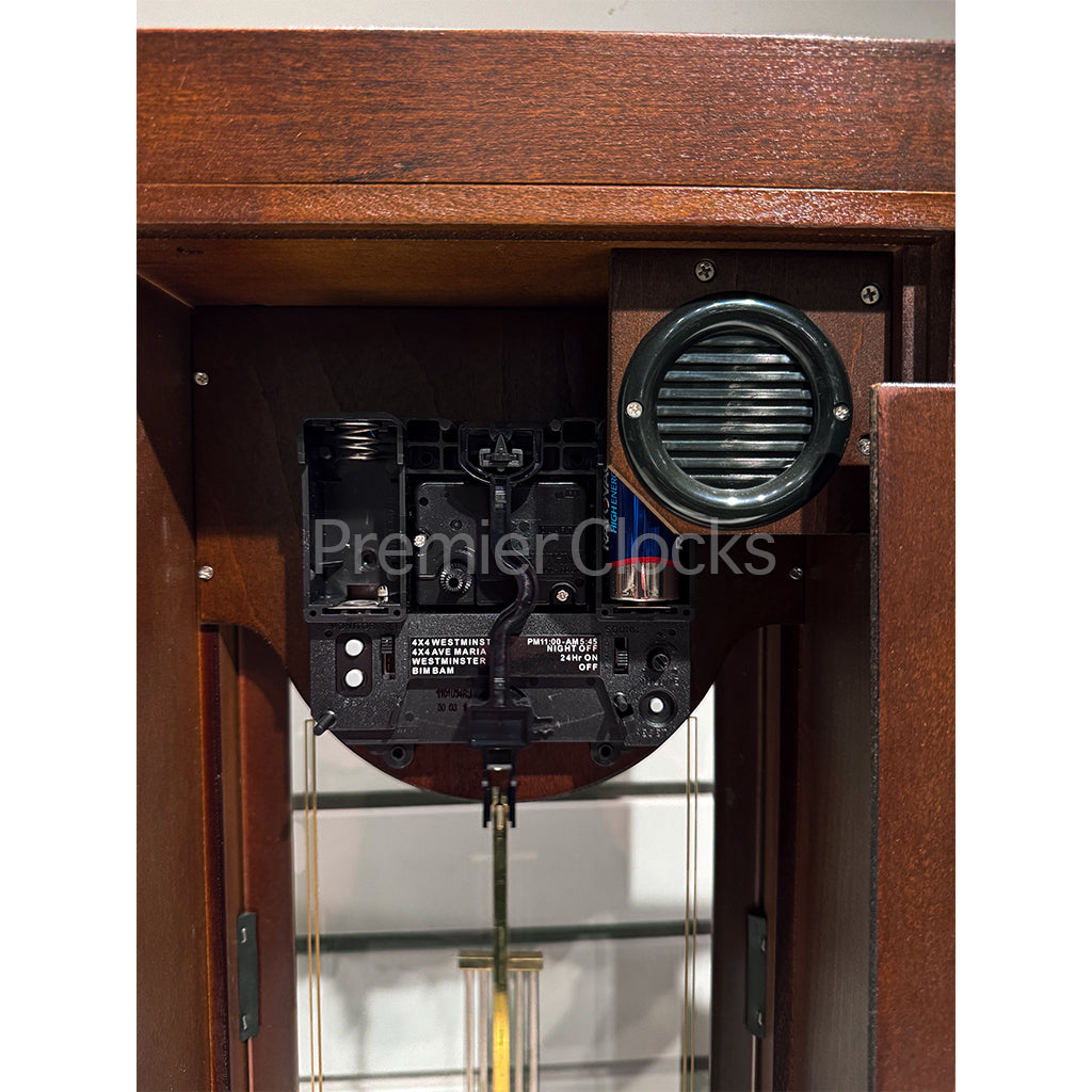 Howard Miller Stafford Mantel Clock 635169 real photo of the quartz battery-operated movement - Premier Clocks