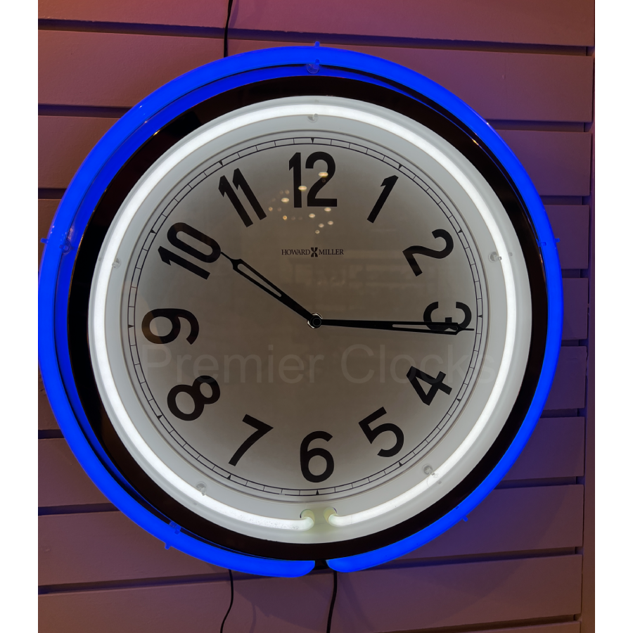 Howard Miller Studio Neon Wall Clock 625752 real photo of the front - Premier Clocks