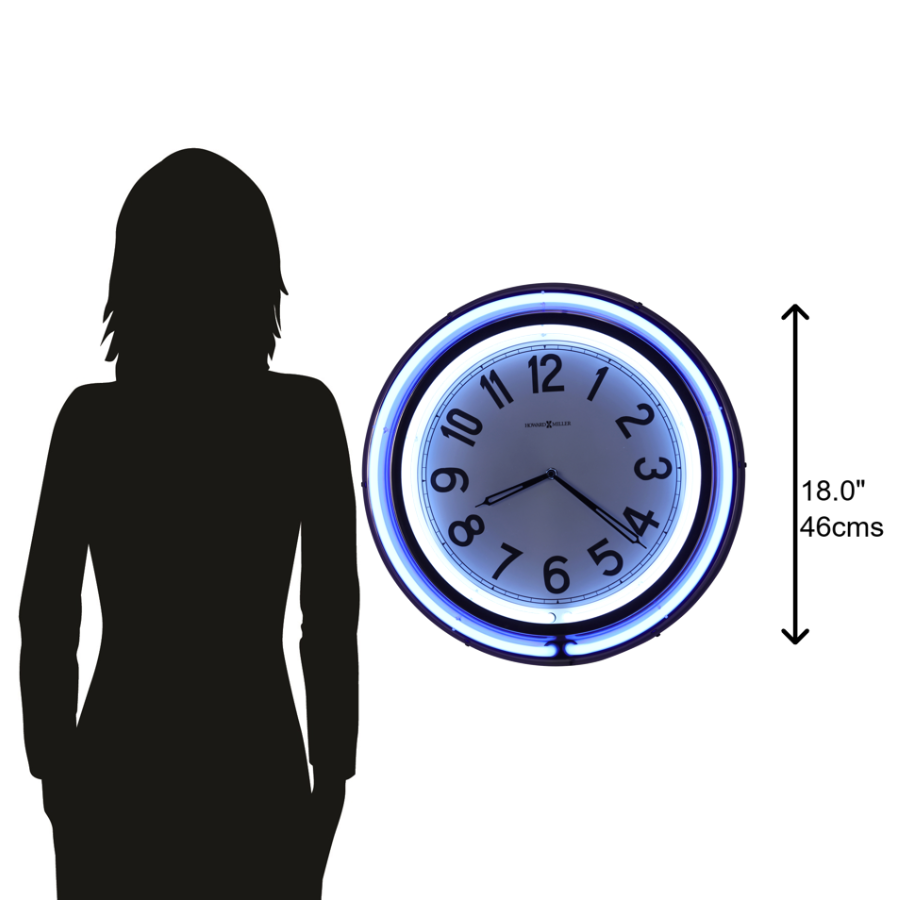 Howard Miller Studio Neon Wall Clock 625752 scale - Premier Clocks