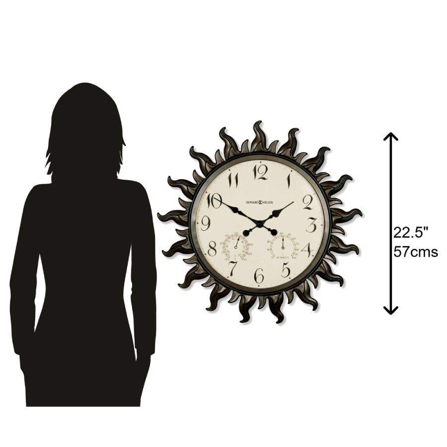 Howard Miller Sunburst Wall Clock 625543 scale - Premier Clocks