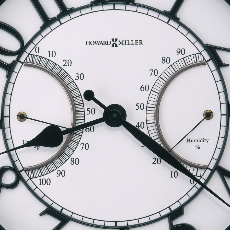 Howard Miller Tawney Outdoor Wall Clock 625668 displays the temperature and humidity - Premier Clocks