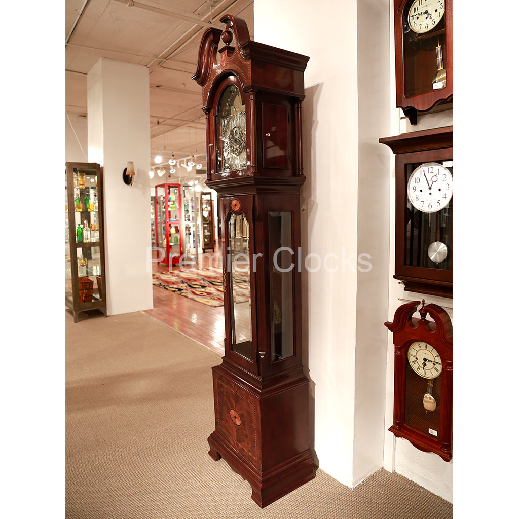 Howard Miller Taylor Grandfather Clock 610648 real photo angle view - Premier Clocks