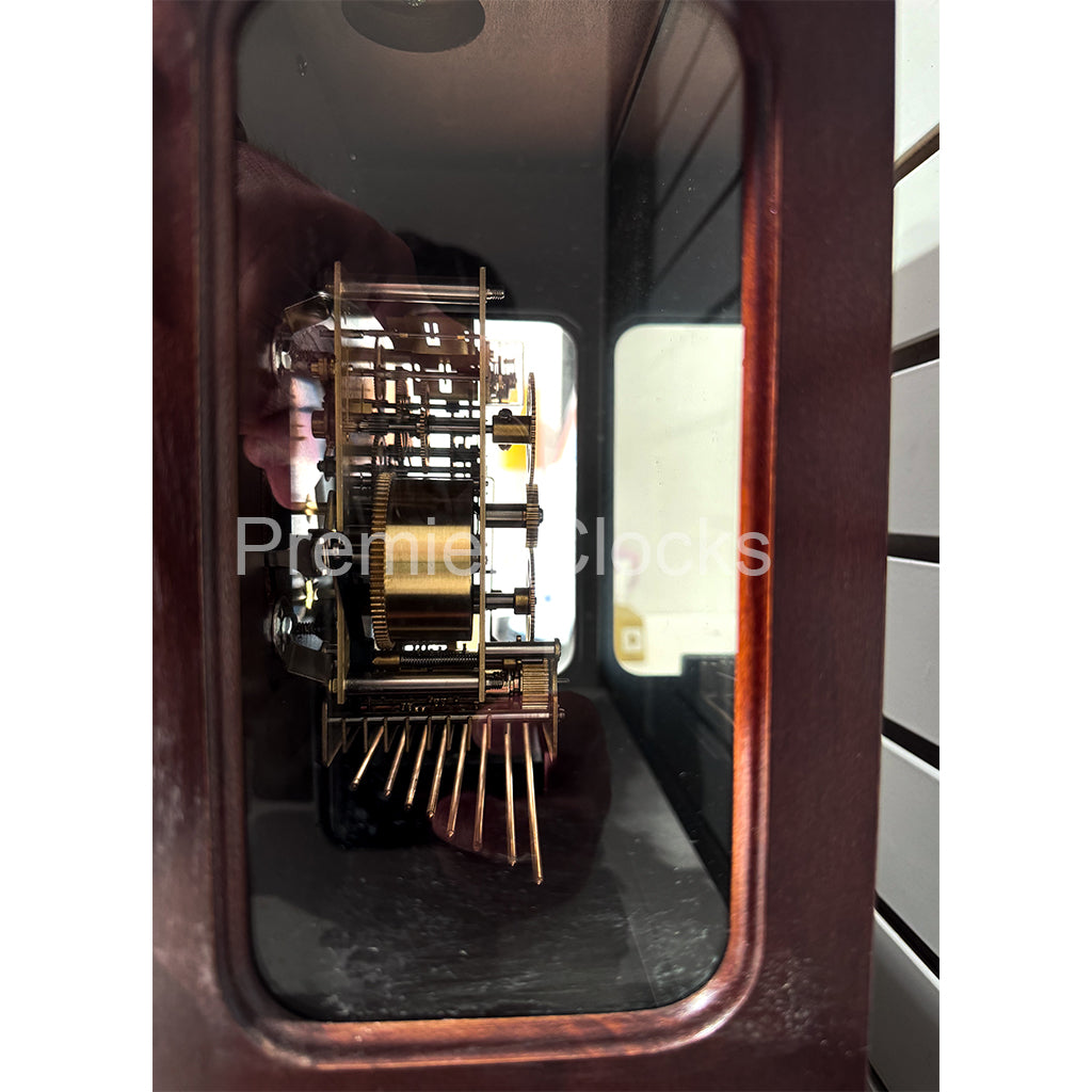 Howard Miller Thomas Tompion Mantel Clock 612436 real photo of the side showing movement - Premier Clocks