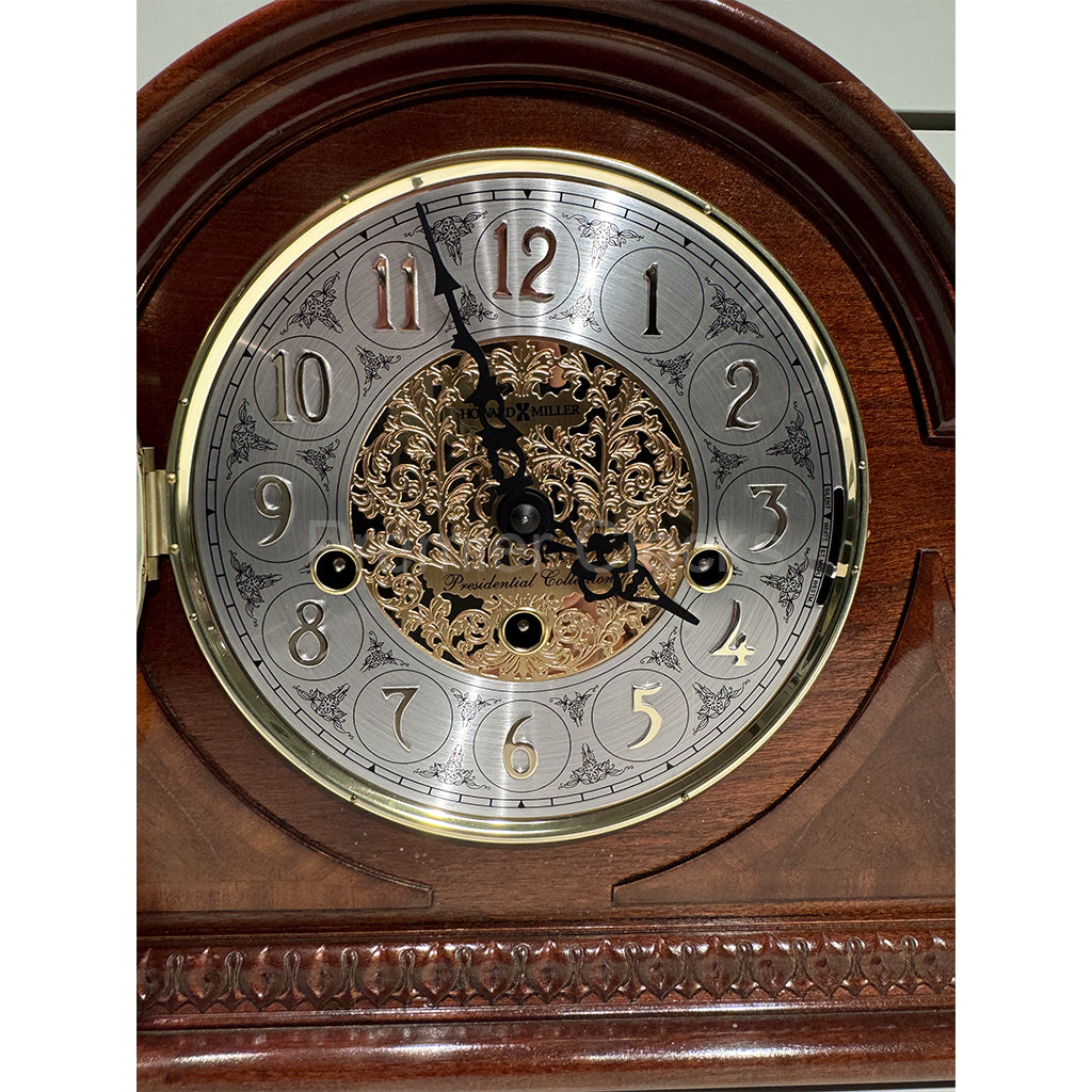 Howard Miller Webster Mantel Clock 613559 real photo of the dial with Presidential Collection logo - Premier Clocks