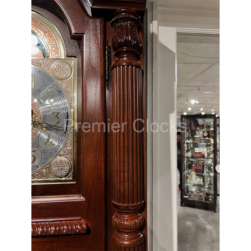 Howard Miller Winterhalder II Grandfather Clock 611188 real photo of the reeded column - Premier Clocks