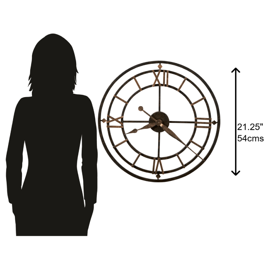 Howard Miller York Station Wall Clock 625299 scale - Premier Clocks