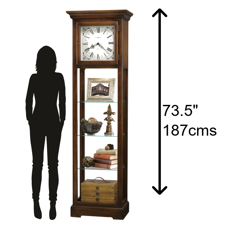 Howard Miller Le Rose Curio Floor Clock 611148 - scale - Premier Clocks