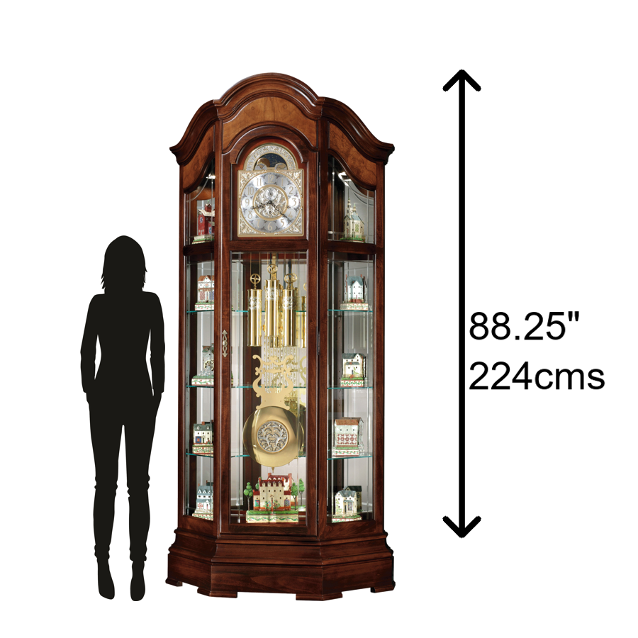 Howard Miller Majestic II Curio Grandfather Clock 610939 scale - Premier Clocks