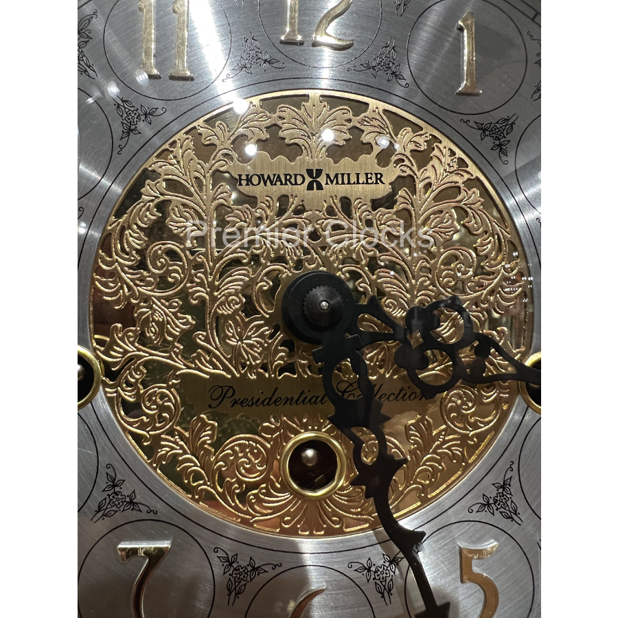 Howard Miller Webster Mantel Clock 613559 real image dial details - Premier Clocks